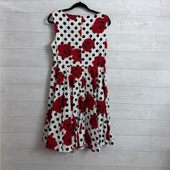 Grace Karin Women’s Vintage Red Rose Polka Dot Sleeveless Dress. Size Xl - Picture 2 of 8